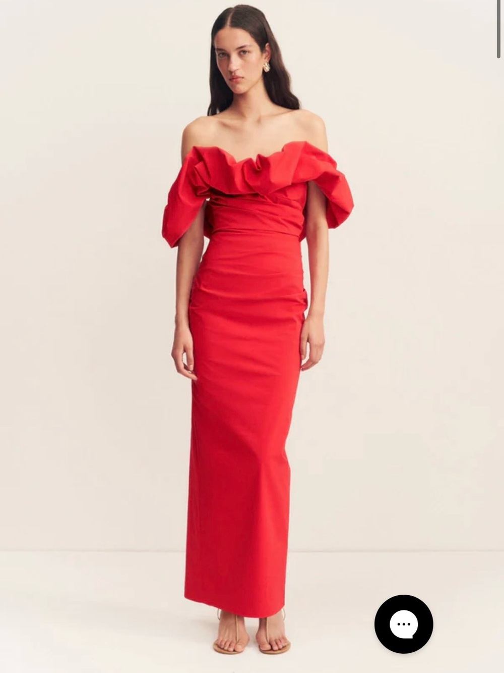 Shona Joy - Campbell Off Shoulder Bubble Maxi Dress - Goji